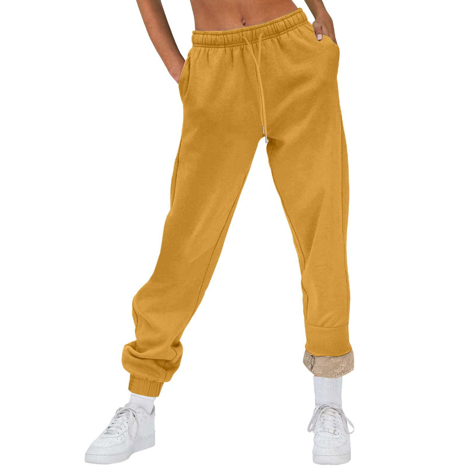 Damen Bequeme Freizeit-Hose mit Kordelzug und stilvollem Bündchen WW