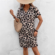 Damen Polo-Kleid im trendigen Leopardenmuster WW