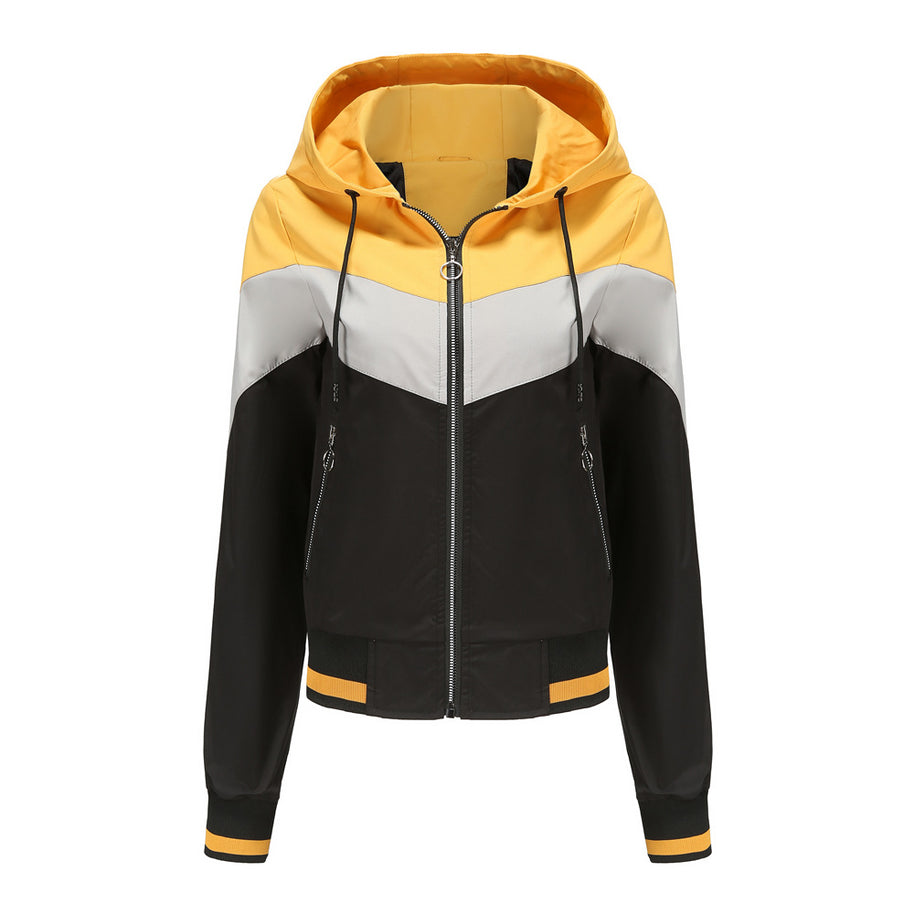Damen sportliche Windbreaker-Jacke mit praktischen Reißverschlusstaschen WW