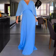 WW | Vibrantes Falten-Maxikleid