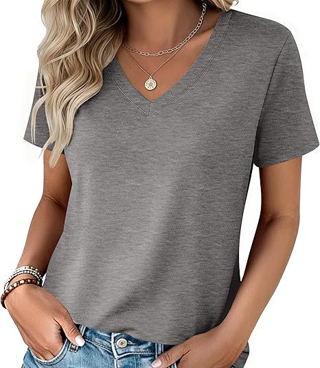 Damen Basic T-Shirt mit rundem Ausschnitt und Kurzarm W&W Mode