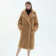 Damen Fleece-Mantel mit doppelter Knopfleiste und trendigem Schnitt WW