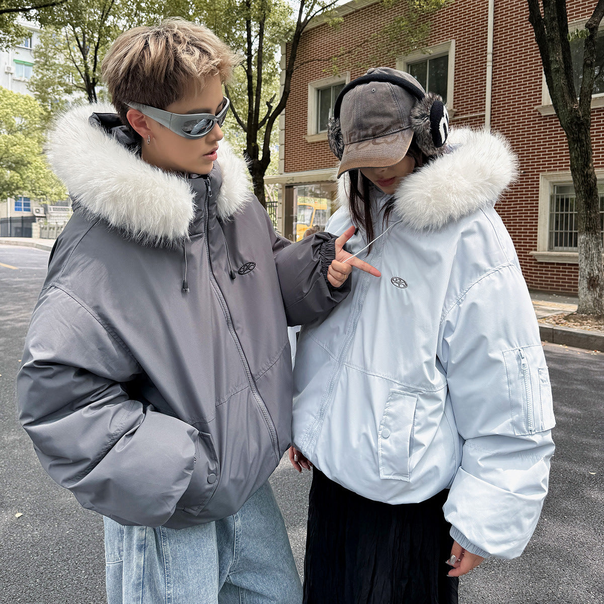 Damen Sportliche Winterjacke mit abnehmbarem Kunstfellkragen und praktischen Taschen WW