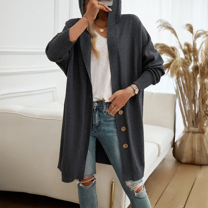 Damen Hoodie-Kardigan mit Knopfdetail und lässigem Schnitt W&W Mode
