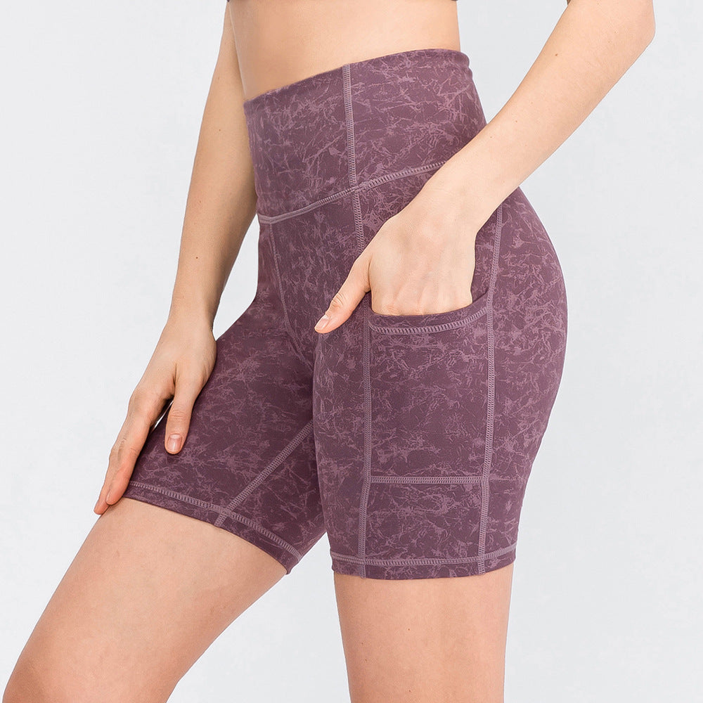 Damen Hochgeschnittene Sportshorts mit Camouflage-Muster und elastischem Bund WW