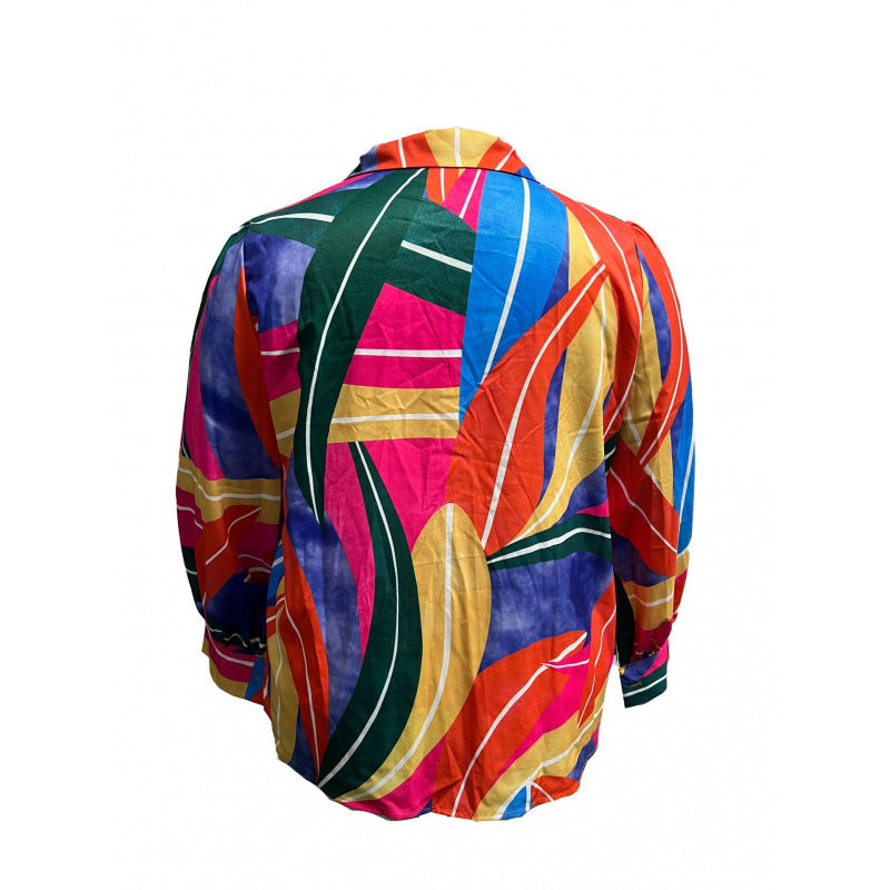 Damen auffällige Bluse mit strukturierten Ärmeln WW