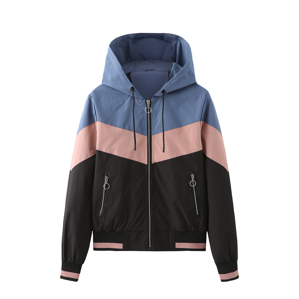 Damen sportliche Windbreaker-Jacke mit praktischen Reißverschlusstaschen WW