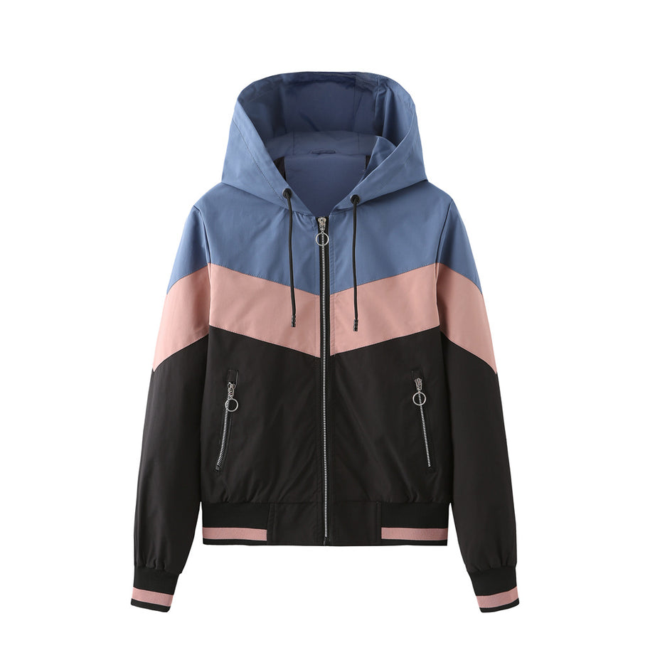 Damen sportliche Windbreaker-Jacke mit praktischen Reißverschlusstaschen WW