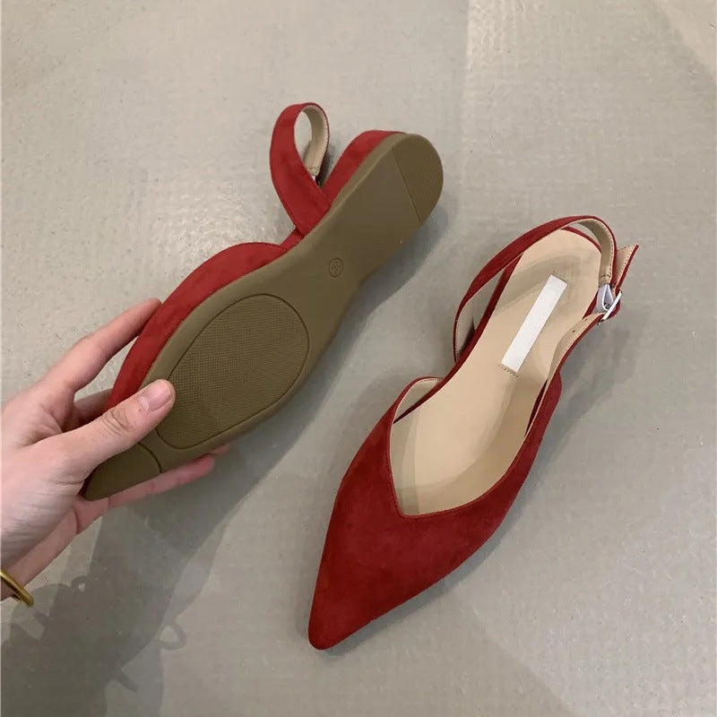 Damen Slingback Ballerinas mit elegantem V-Ausschnitt und komfortablem Fußbett WW