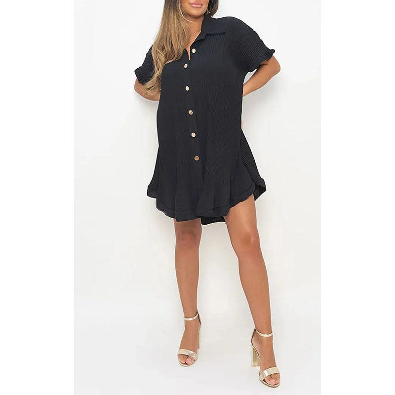 Damen Hemdkleid mit frischem Schnitt und lässigen Volant-Details WW