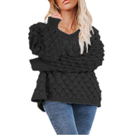 Damen Pullover mit Struktur und V-Ausschnitt WW