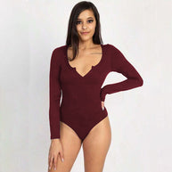 Damen Body mit tiefem V-Ausschnitt und langem Arm W&W