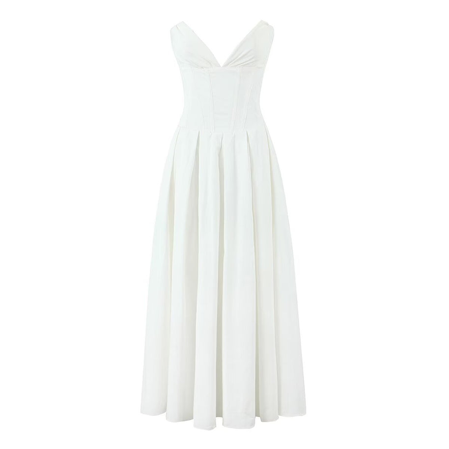Damen Abendkleid mit herzförmigem Ausschnitt und fließendem Rock WW