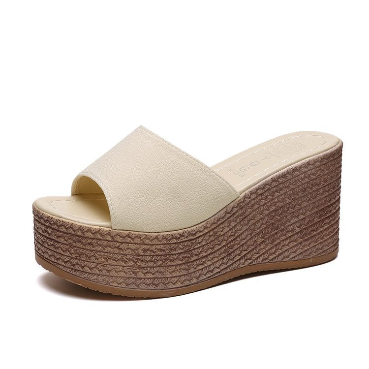 Damen Wedge-Pantoletten mit weichem Obermaterial und bequemer Sohle WW