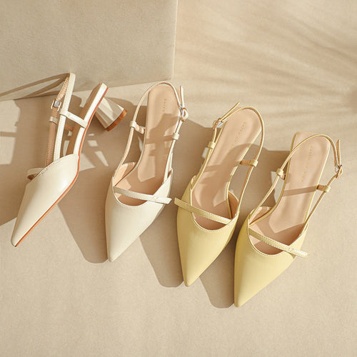 Damen Spitzeschuh Slingback-Absätze mit transparentem klobigen Blockabsatz WW