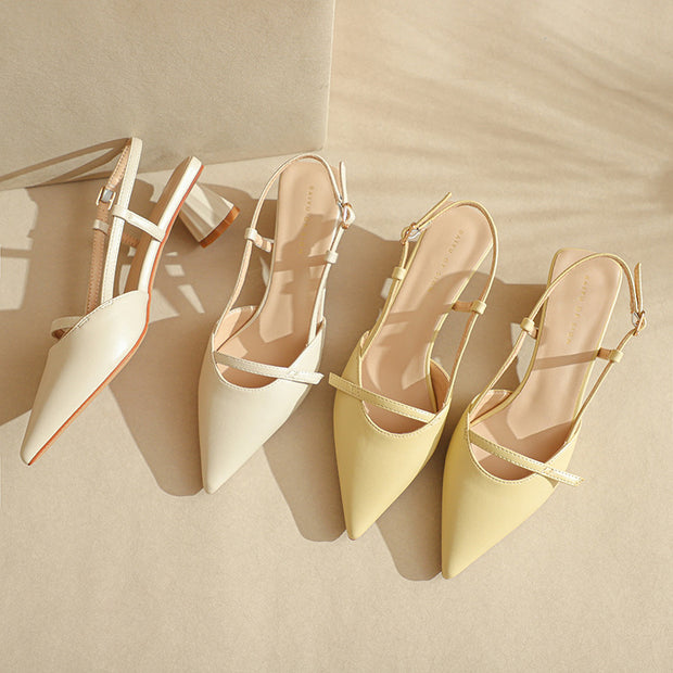 Damen Spitzeschuh Slingback-Absätze mit transparentem klobigen Blockabsatz WW