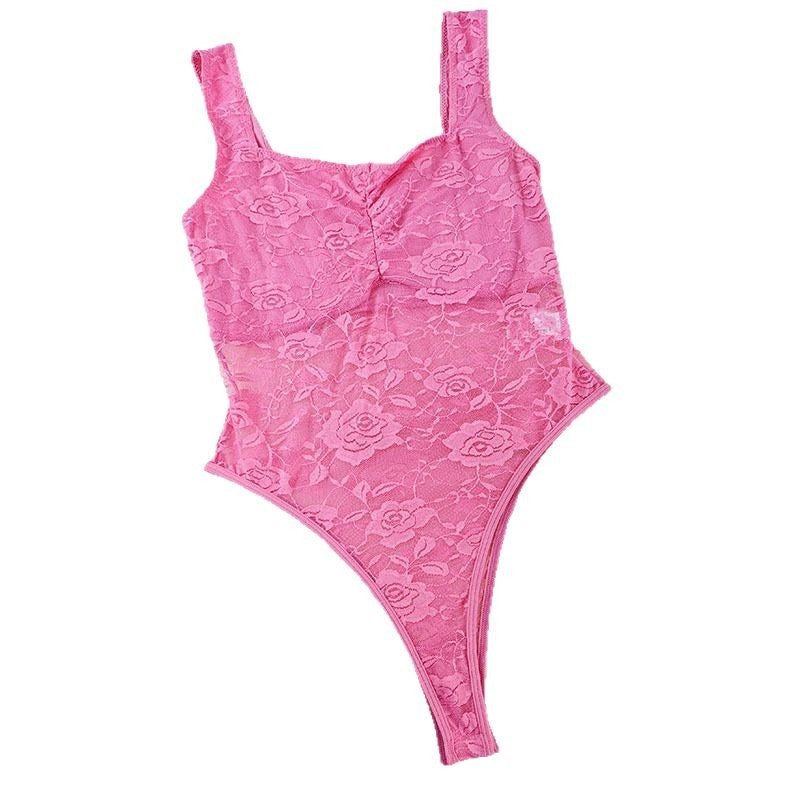 Damen Spitzen-Bodysuit mit floralem Design und konturierendem Schnitt WW