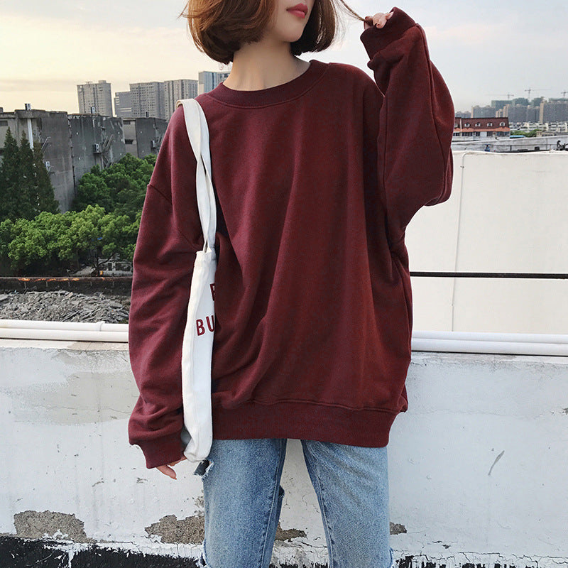 Damen Oversized Relaxed Fit Fleece Sweatshirt WW