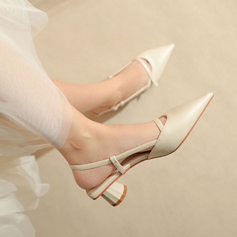 Damen Spitzeschuh Slingback-Absätze mit transparentem klobigen Blockabsatz WW