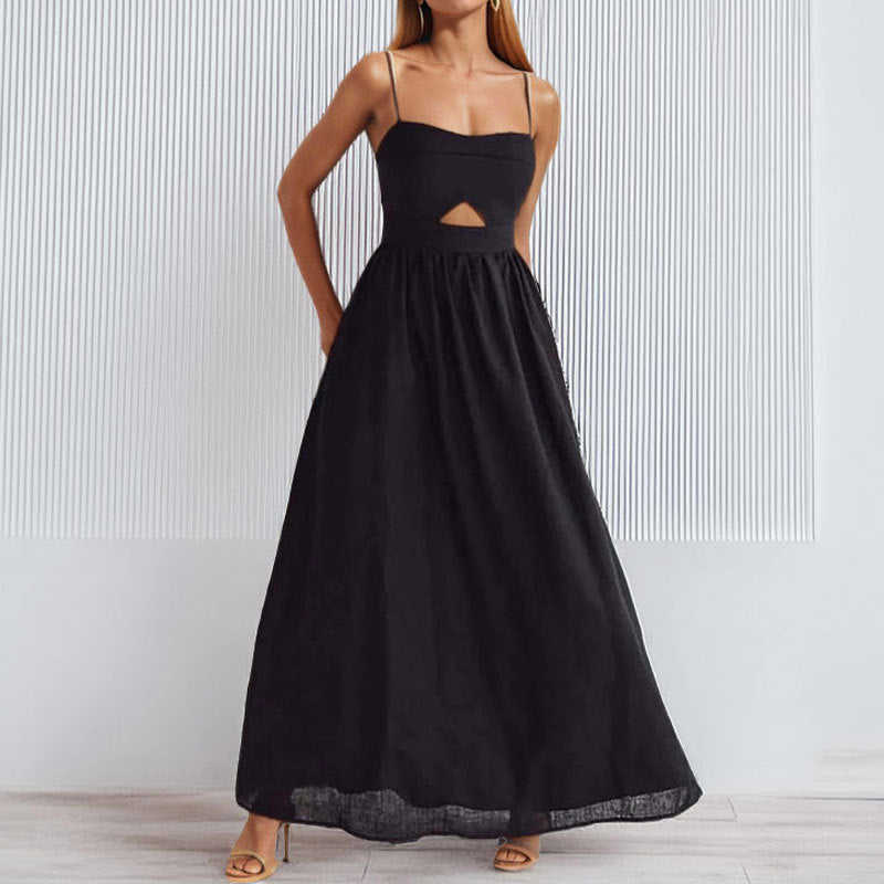 Damen Maxikleid mit schickem Cut-Out-Design und trägerlosem Oberteil W&W Mode