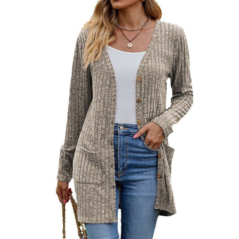 Damen Strickjacke mit strukturiertem Muster und praktischen Taschen WW