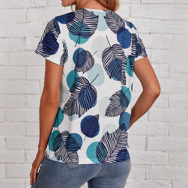 WW | Tropischer Urlaub Stil Lässiges Mode T-Shirt