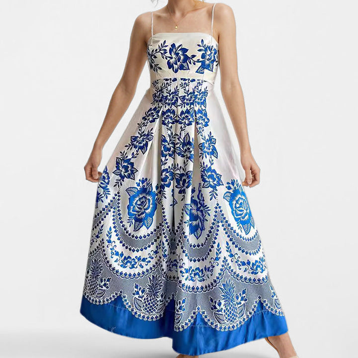 Damen Maxi-Kleid mit elegantem floralen Design und schwingendem Rock W&W Mode