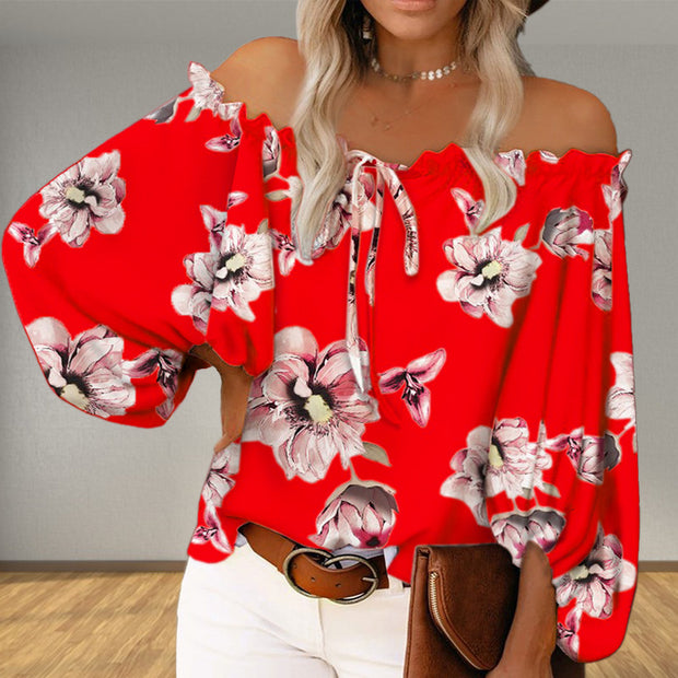 Damen Off-Shoulder-Bluse mit Blumenmuster WW