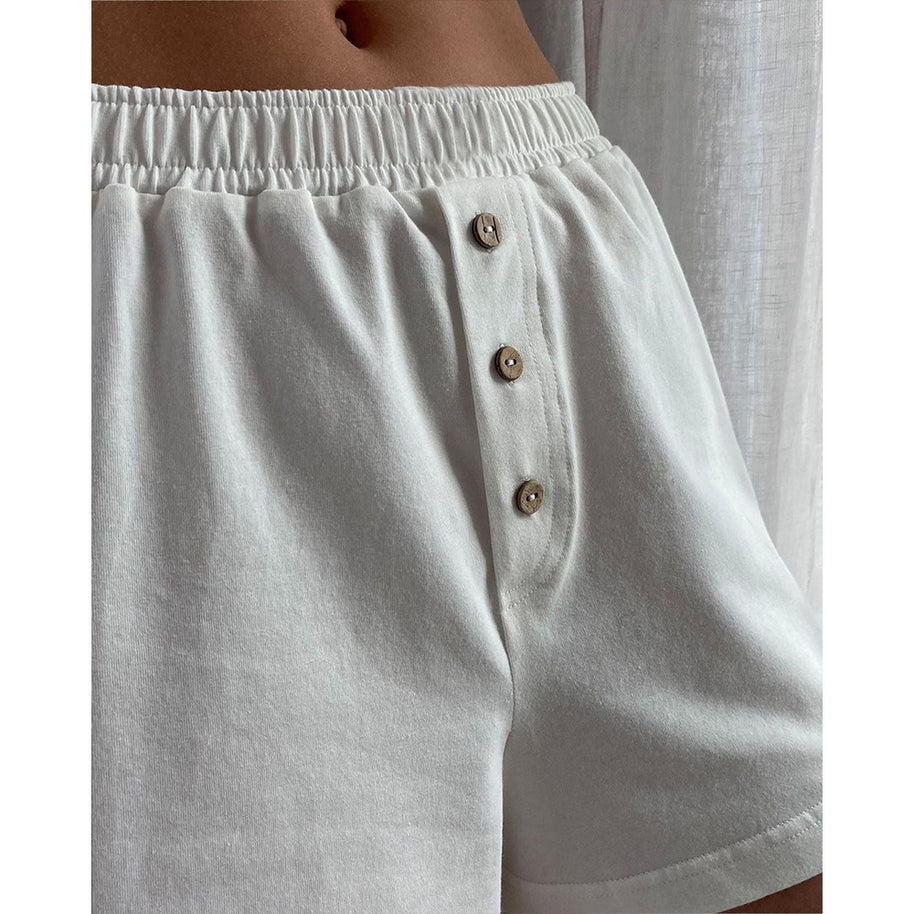 Damen Bequemes Loungewear-Set aus Baumwolle mit V-Ausschnitt WW