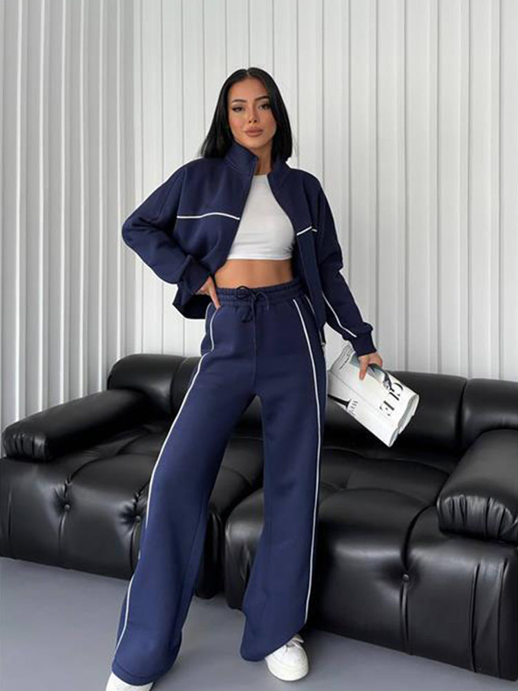 Damen Sportliches Wohlfühl-Set mit hohem Kragen und weitem Schnitt WW