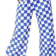 Damen Karierte Palazzo-Hose mit elastischem Bund und praktischen Seitentaschen WW