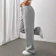 Damen Bequeme Freizeithose mit weitem Bein WW