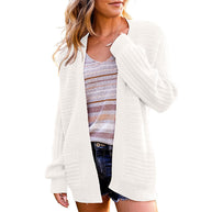 Damen Strickjacke mit tiefem V-Ausschnitt und strukturiertem Design WW