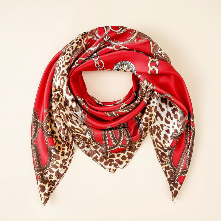 Damen Seidenschal mit elegantem Tiermuster und luxuriösem Design W&W Mode