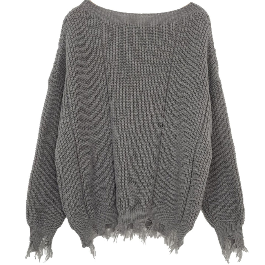 Damen Baumwollpullover mit lässigem Oversized-Schnitt WW