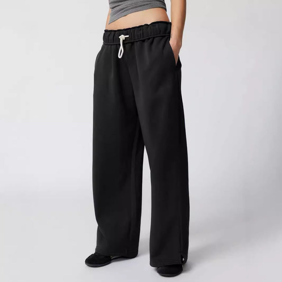 Damen weite Freizeit-Hose mit elastischem Bund und Kordelzug WW