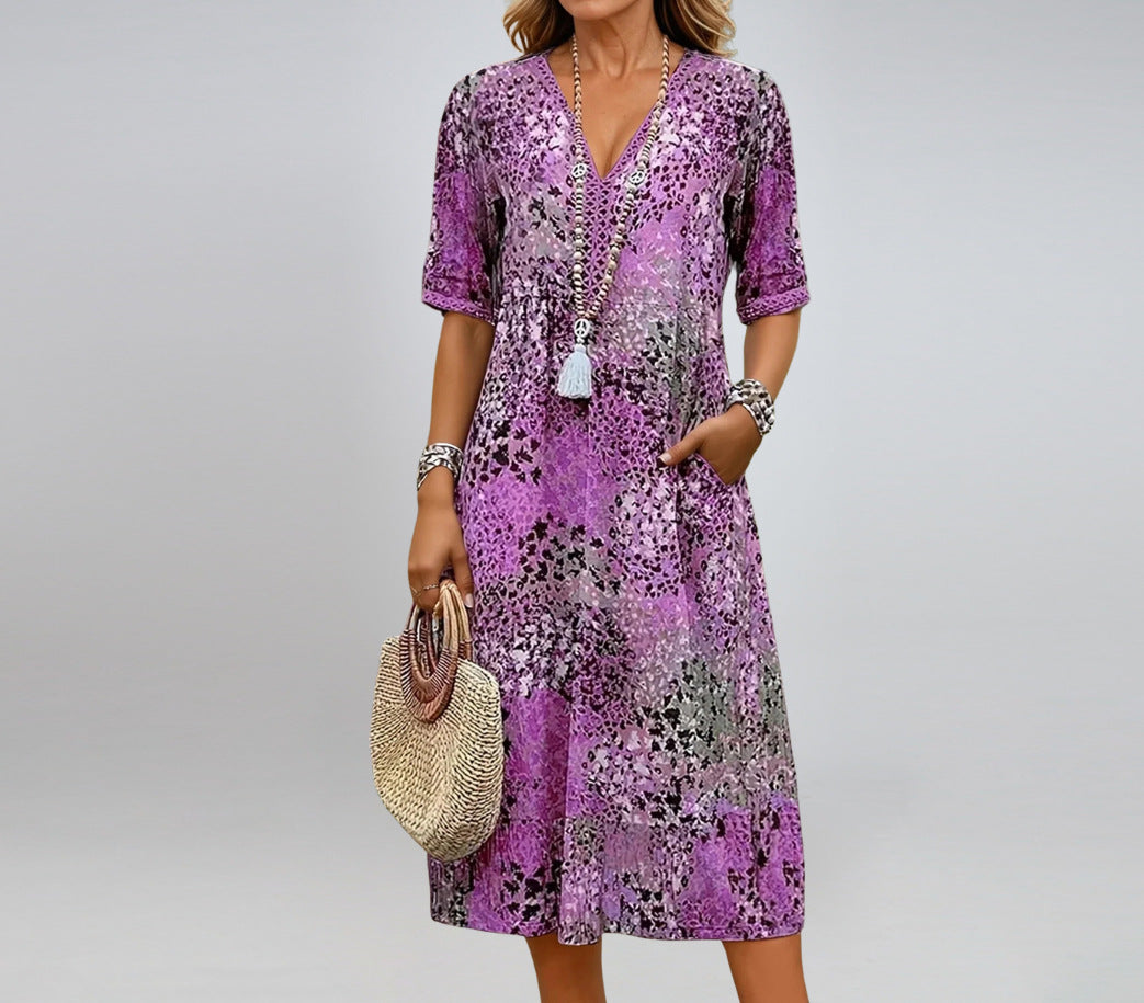 Damen bunt gemustertes Sommerkleid WW