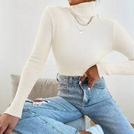 Damen Rollkragenpullover mit modernem Rippdesign WW