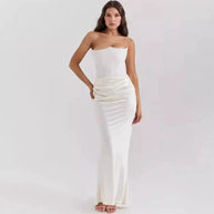 WW | Strapless Pink Satin Ballkleid