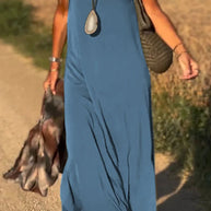 Damen Maxikleid mit eleganter V-Form und qualitativ hochwertigem Obermaterial WW