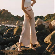 Damen Weite Jersey-Hose mit seitlichen Taschen und elastischem Bund WW