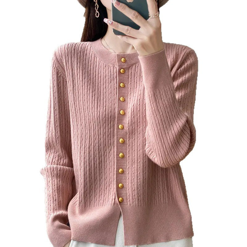 Damen Strickjacke mit goldenen Knöpfen WW