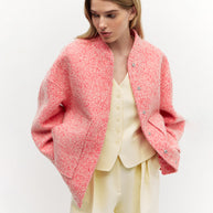 Damen sportliche Oversize-Jacke mit eleganten Knopfdetails und lässigem Schnitt WW