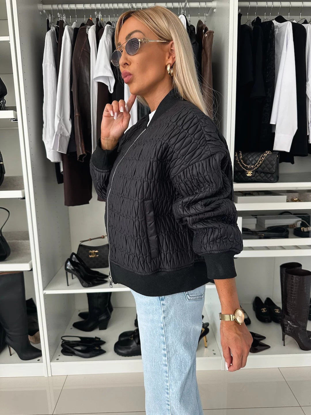 Damen Steppjacke mit komfortabler Passform und elastischen Bündchen WW