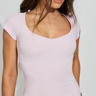 Damen figurbetontes Basic T-Shirt WW