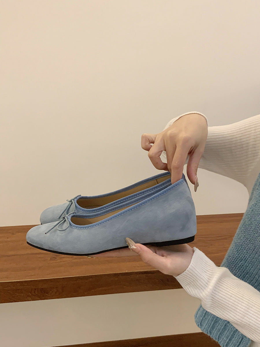 Damen Ballerina-Schuhe mit raffiniertem Schleifenakzent WW