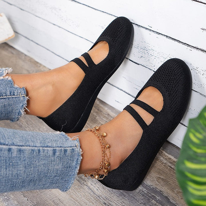 W&W Mode | Flache Slipper Mit Riemen Über Dem Spann Und Flacher Sohle Für Damen