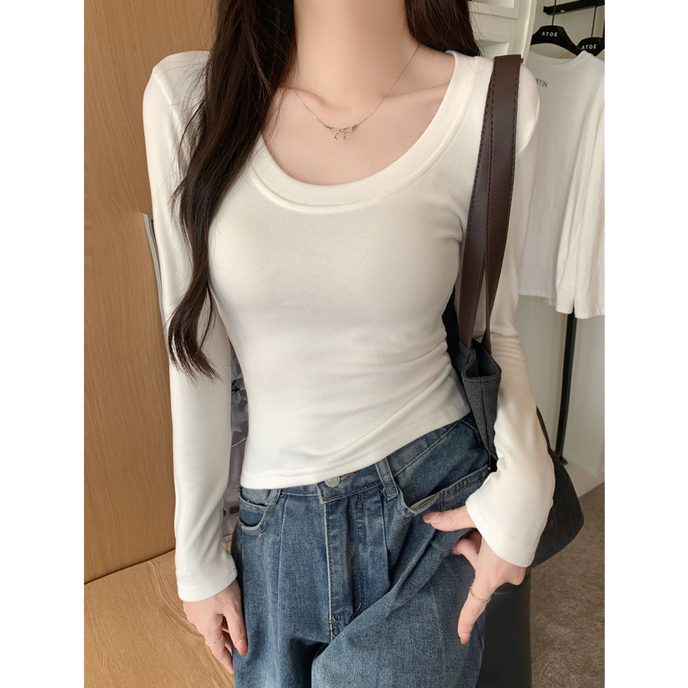 Frau Langarm Basic T-Shirt WW