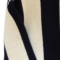 Damen Strickpullover mit gerafften Ärmeln und kontrastierendem Streifenmuster WW