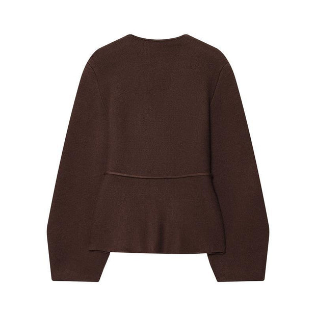 Damen Strickjacke mit raffiniertem V-Ausschnitt und taillierbarem Bindegürtel WW